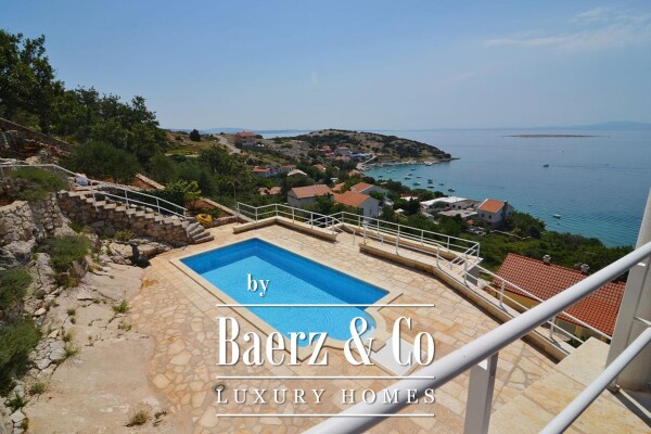 photo 13 Krk, Stara Baška, exclusive villa embedded in a rock NKP 450 m2, panoramic sea view