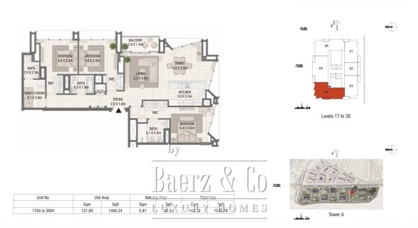 Floor Plan 2 - Exclusive 3-Bedroom Apartment | Investment Opportunity in Dubai Design District