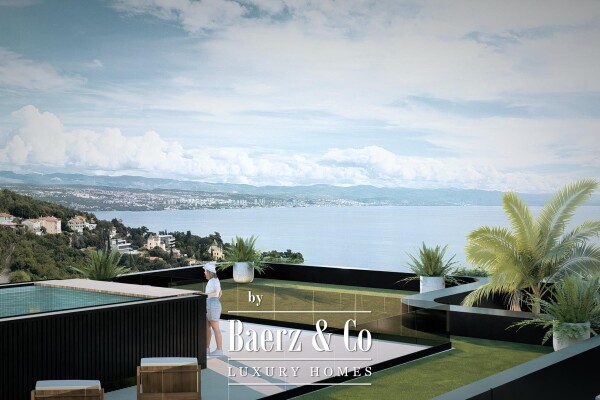 photo 1 Opatija, Ičići, penthouse in an elite new development with a spacious terrace and swimmi