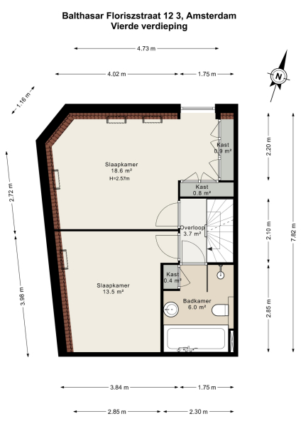 Floor Plan 3 - Balthasar Floriszstraat 12 3