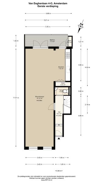 Floor Plan 2 - Van Eeghenlaan 4 O
